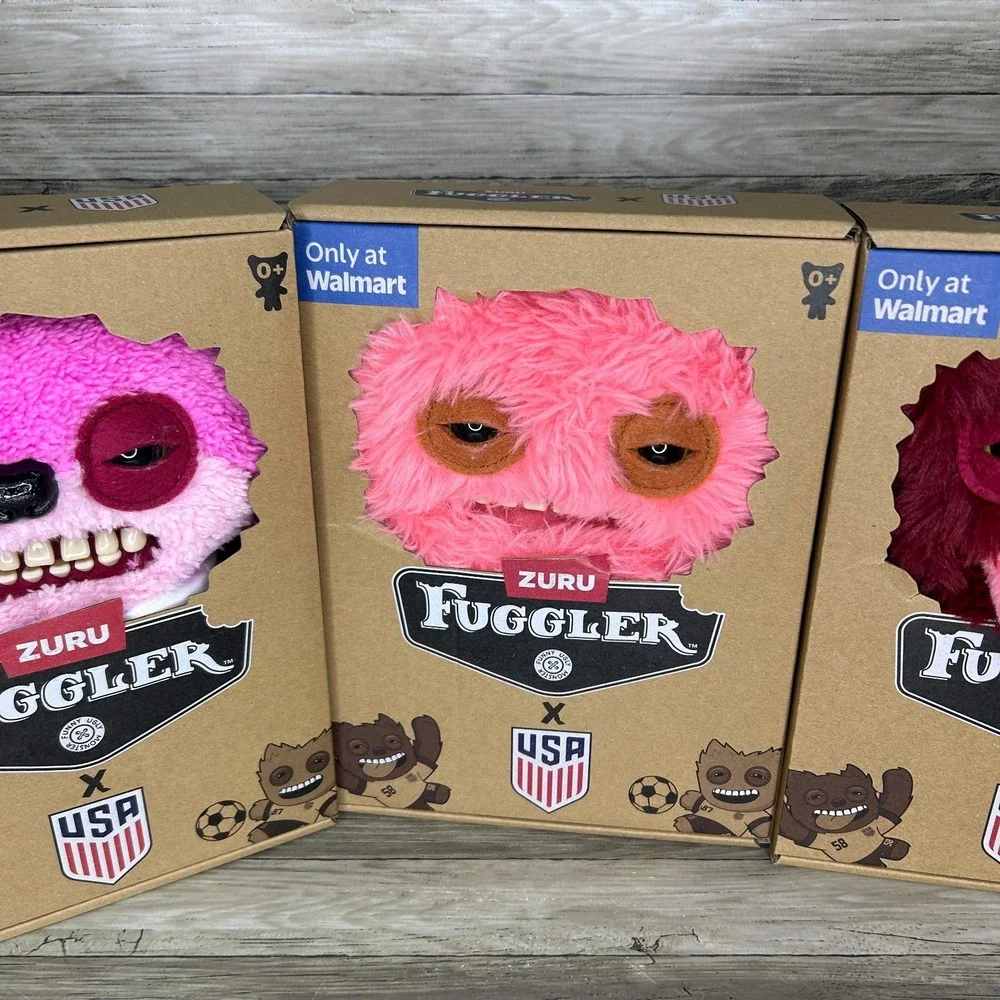 Catch Me Fuggler USA World Cup Soccer Plush Red Button Variant Bear Belch Button